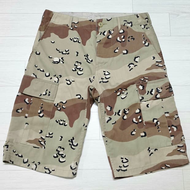 stussy 데저트 카모 카고 쇼츠