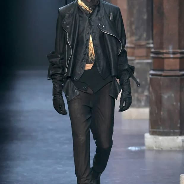 Ann Demeulemeester 런웨이피스 레더 자켓