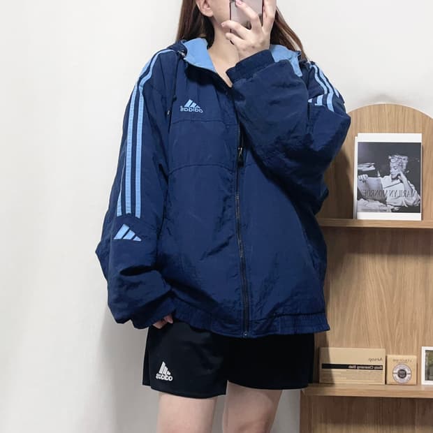 [정품] 아디다스 네이비 블루삼선 병아리 점퍼 [ 105 ]