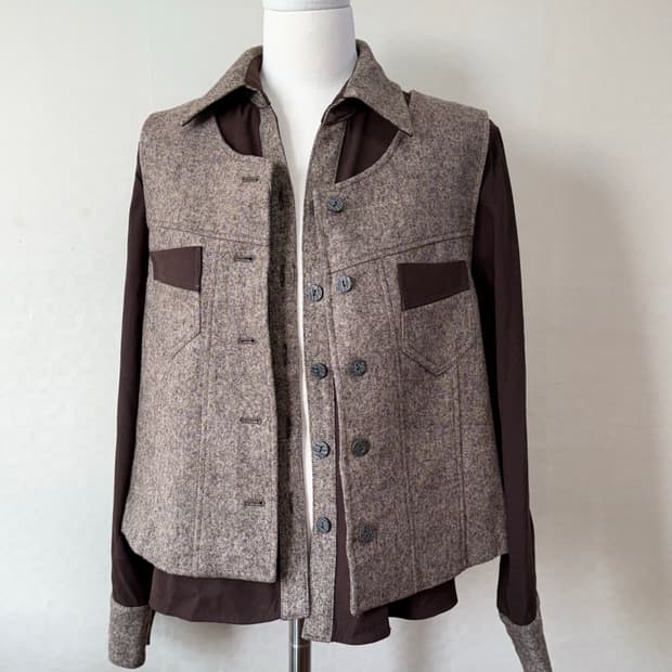 빈티지 셔츠 베스트 셋업