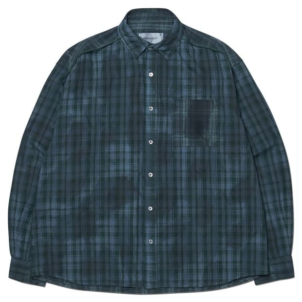 노매뉴얼 H.R CHECK SHIRTS 체크 셔츠 그린 L