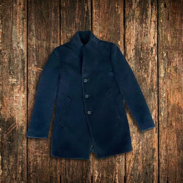 타임옴므 울 캐시미어 블렌디드 코트 자켓 (Navy)