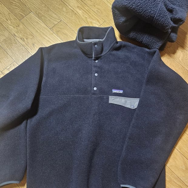 파타고니아 신칠라 블랙 플리스 후리스 아노락 맨투맨 