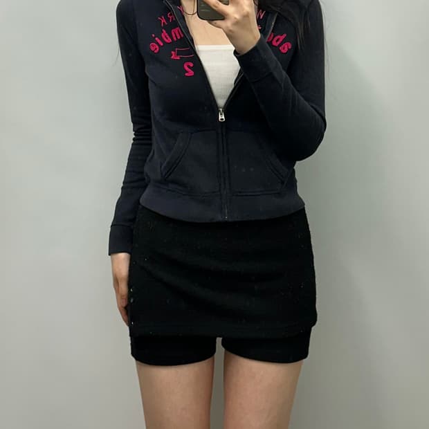 아베크롬비 y2k 와투케 딱붙핏 네이비 후드집업