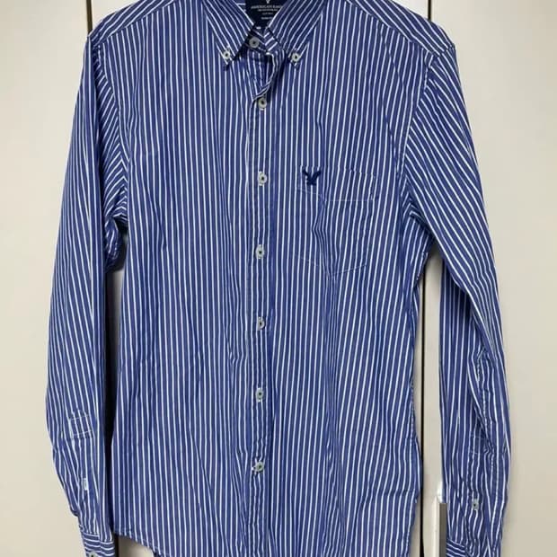 아메리칸이글 남성 블루&화이트 셔츠 S