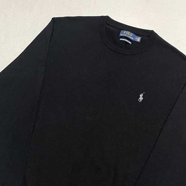 M 폴로 랄프 로렌 블랙 라운드넥 니트