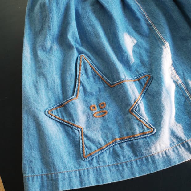 네넷 별 데님 스커트