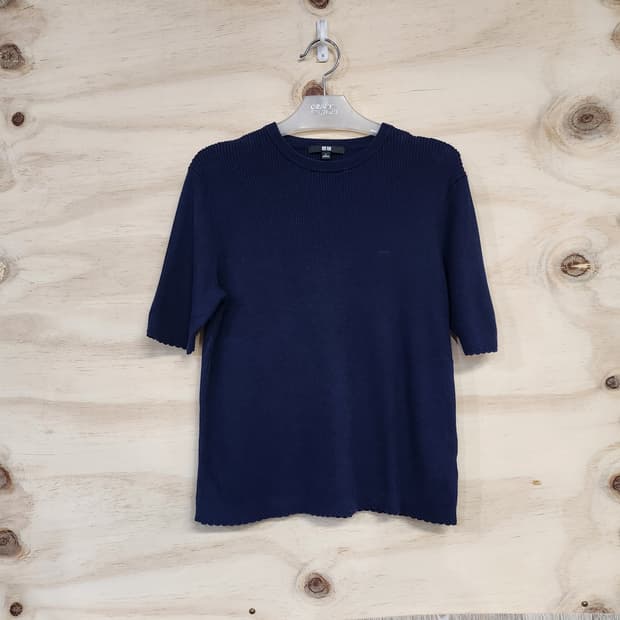 674) 유니클로 반팔 니트 티셔츠