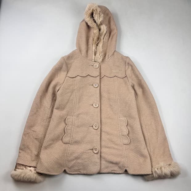 메조피아노 핑크 퍼 코트