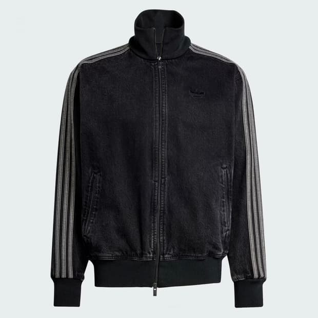 아디다스 아디컬러 데님 파이어버드 트랙탑 트루 블랙 데님