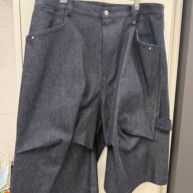 (3) 논노드 알파인 카펜터 로우 셀비지 데님 쇼츠 인디고