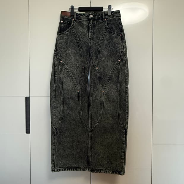 29 앤더슨벨 브릭 커브 패널 와이드 진 딥그린