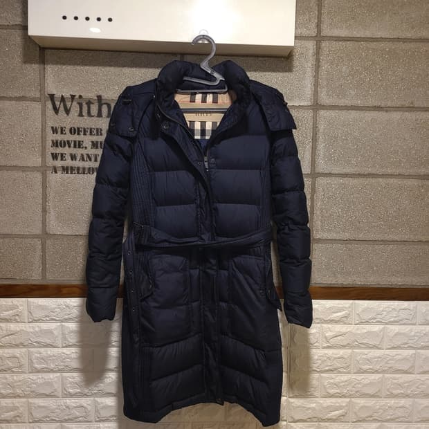 버버리 브릿 벨트 롱패딩 S