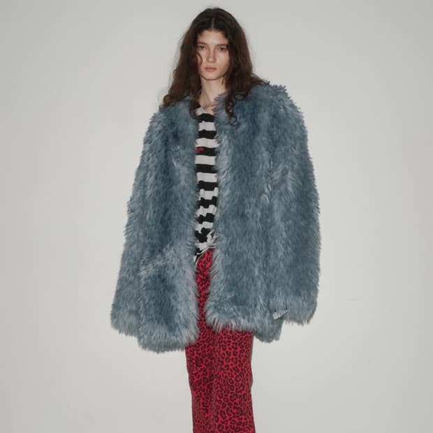 에스이오 퍼 CLOUDY FAUX FUR COAT