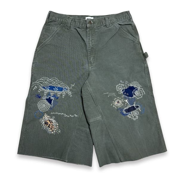 Carhartt Boro Sashiko Distressed Shorts