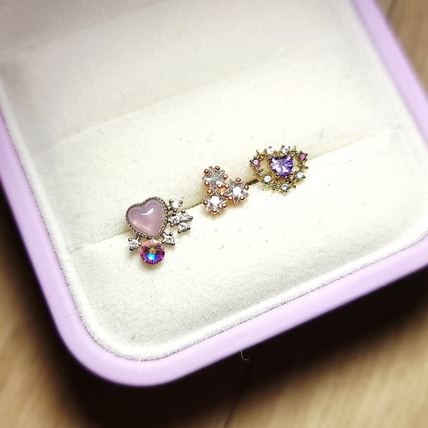 [새상품] 써지컬 피어싱 세트 일괄 - 퍼플