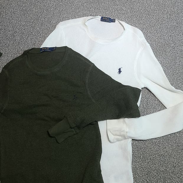 폴로 랄프로렌 화이트  와플 긴팔 티셔츠 S (2벌)
