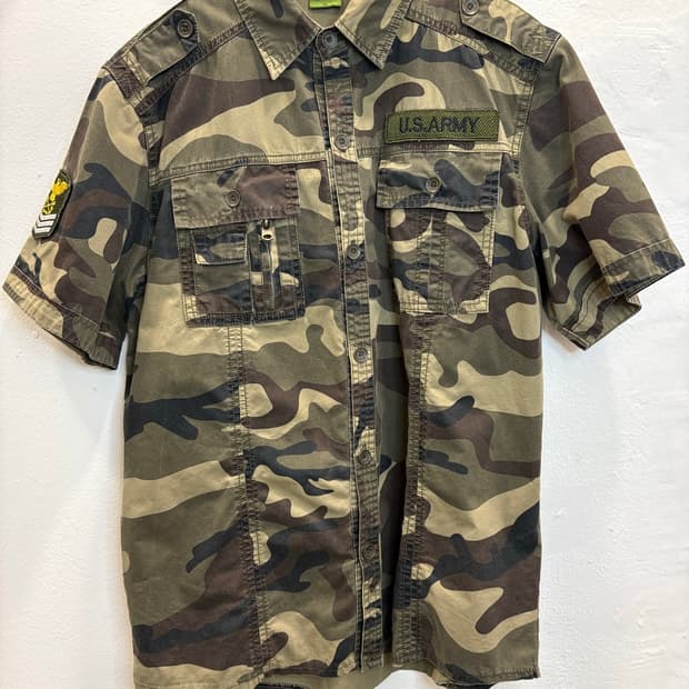 U.S. ARMY 밀리터리 카모 반팔 셔츠
