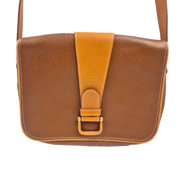 90s 꾸레쥬 클래식 레더 벨트 크로스백