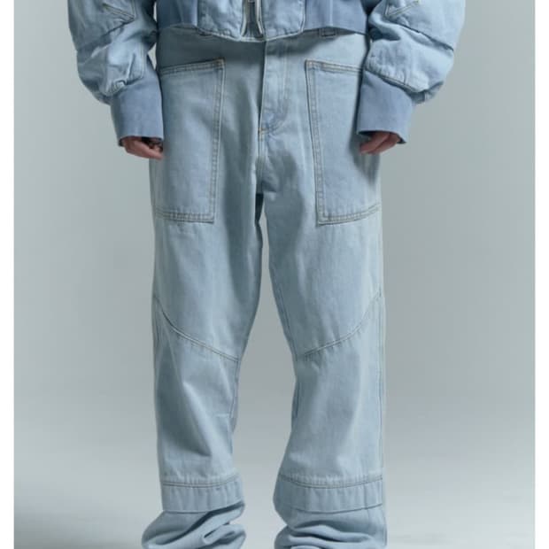 플라스틱 프로덕트 wave zipper pants(steel blue)