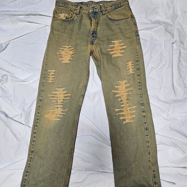 리바이스 80s 505 데미지 녹워싱 데님팬츠 30