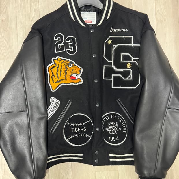 슈프림 타이거 바시티 자켓 블랙 - 23FW / XL