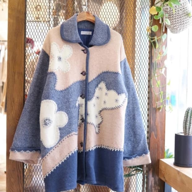 앨리스빈티지 압축 울 누빔 자켓가디건