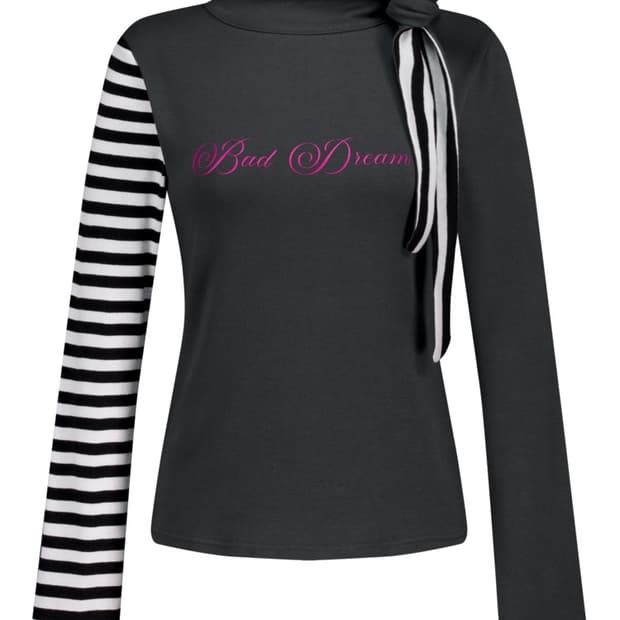 petit scarf stripe turtleneck (charcoal)