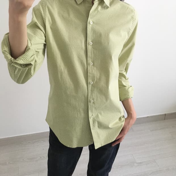 lime check shirt