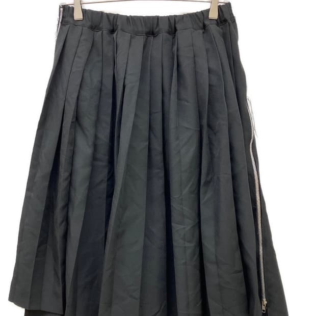 (네고가능)꼼데가르송 블랙 24ss 지퍼 플리츠 스커트 (블랙 M)
