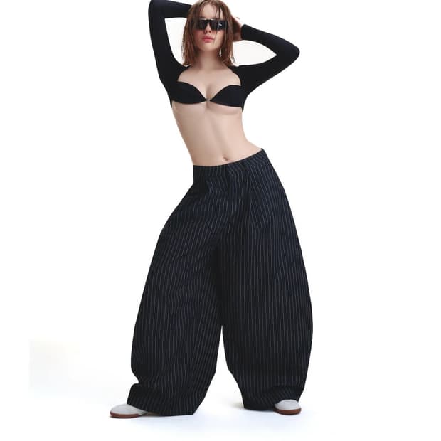 Pushpush 스트라이프 팬츠 