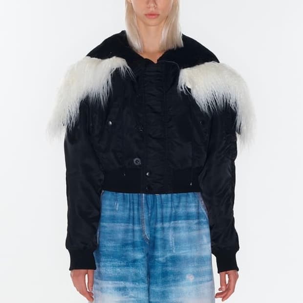 OPEN YY FAUX FUR ZIPPER HOOD MA1 사이즈 3