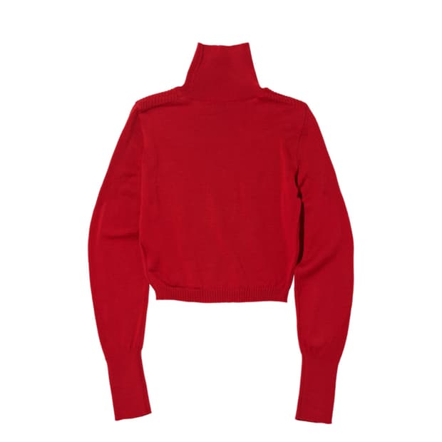 (W) 미스치프 터틀 넥 니트 탑 레드