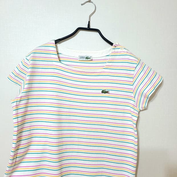 일본산 라코스테 스트라이프 반팔티