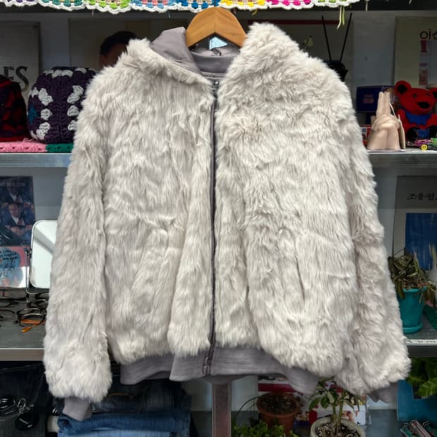 Oversized Faux Fur Hooded Jacket  