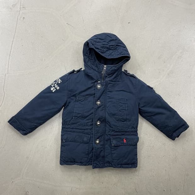 폴로 랄프로렌 키즈 네이비 후드 패딩 S
