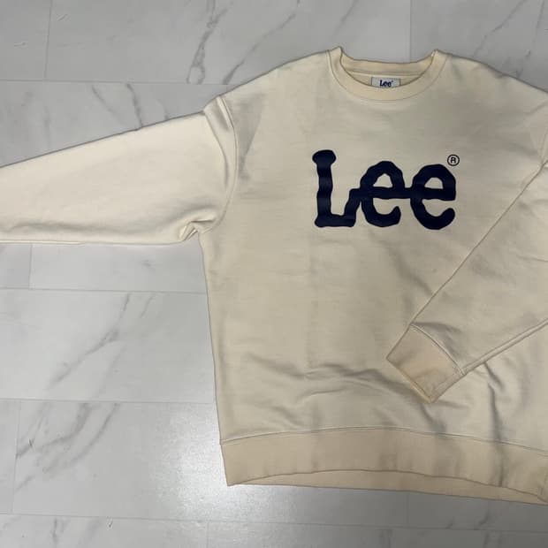 리 빅 트위치 루즈핏 맨투맨 로고 후드 긴팔 티셔츠 아이보리 XL
