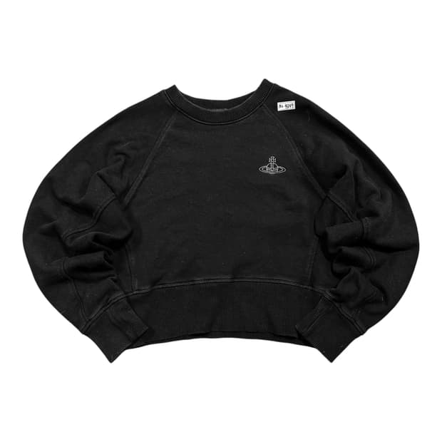 ✨ (바배) 비비안 웨스트우드 코튼 스웻셔츠 블랙 크롭 맨투맨 