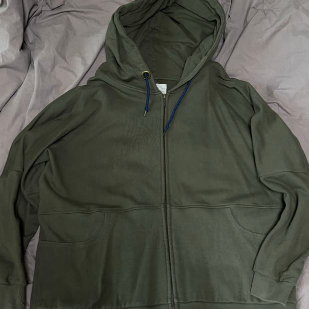 japanese vintage 빈티지 카키 오버핏 후드집업 