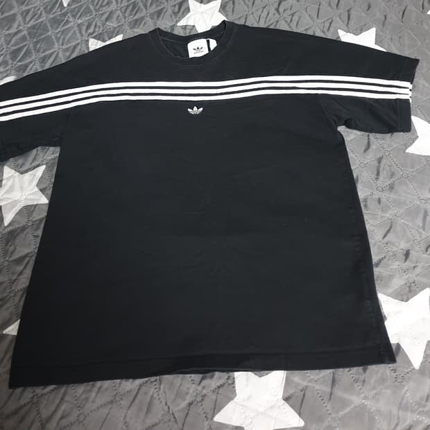 아디다스 3스트라이프 반팔티 블랙 (XXL)