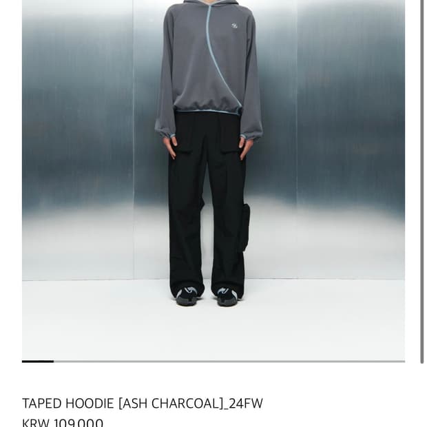 산산기어 TAPED HOODIE 24FW 챠콜 3Size