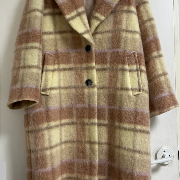 Thursday Island써스데이아일랜드 체크 울져지 롱코트 M