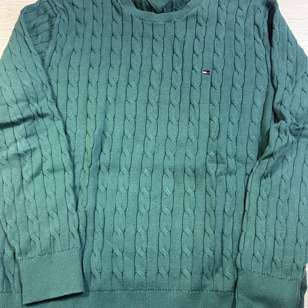 타미힐피거 오가니코튼 청록색 니트(2XL)