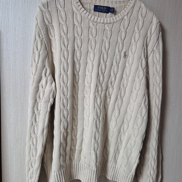 폴로 랄프로렌 케이블 니트  꽈배기 스웨터 라지