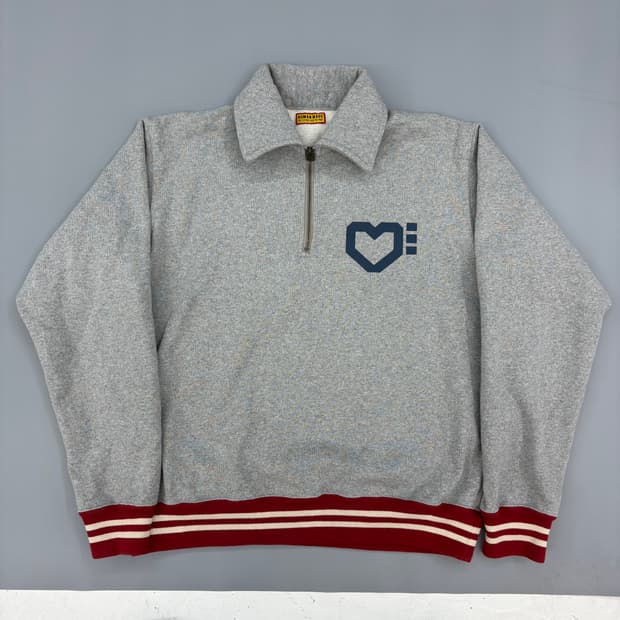 휴먼메이드 하프집업 맨투맨