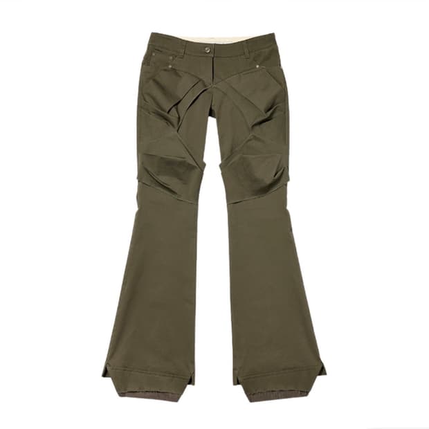 open yy gathered bootscut khaki