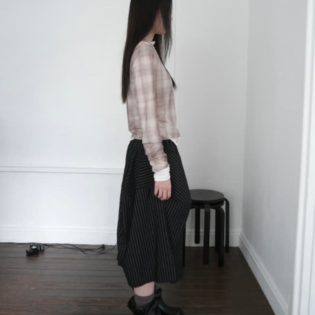 애프터먼데이 volume pintuck skirt pants 