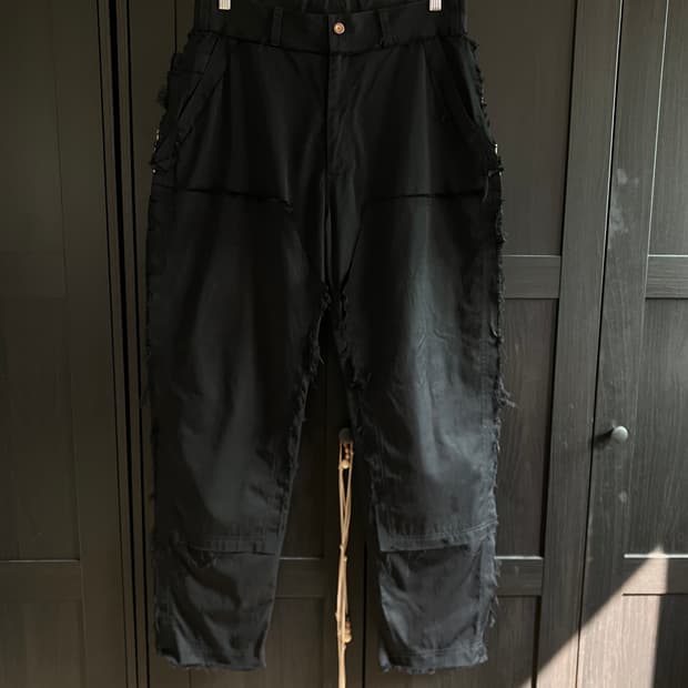 N.HOLLYWOOD raw edge nylon pants