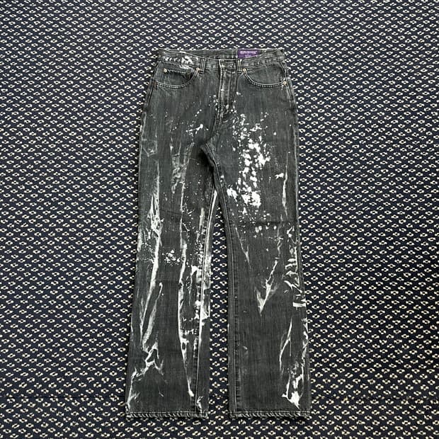 NEPENTHES Paint splatter denim pants