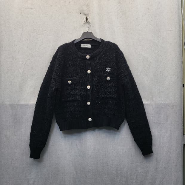 셀린느 블랙 트위드 가디건